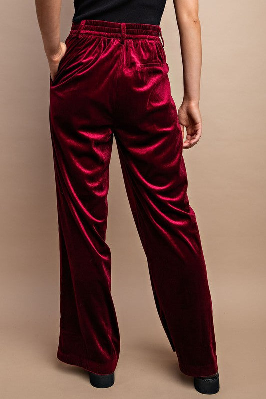 Velvet Wide Leg Pants