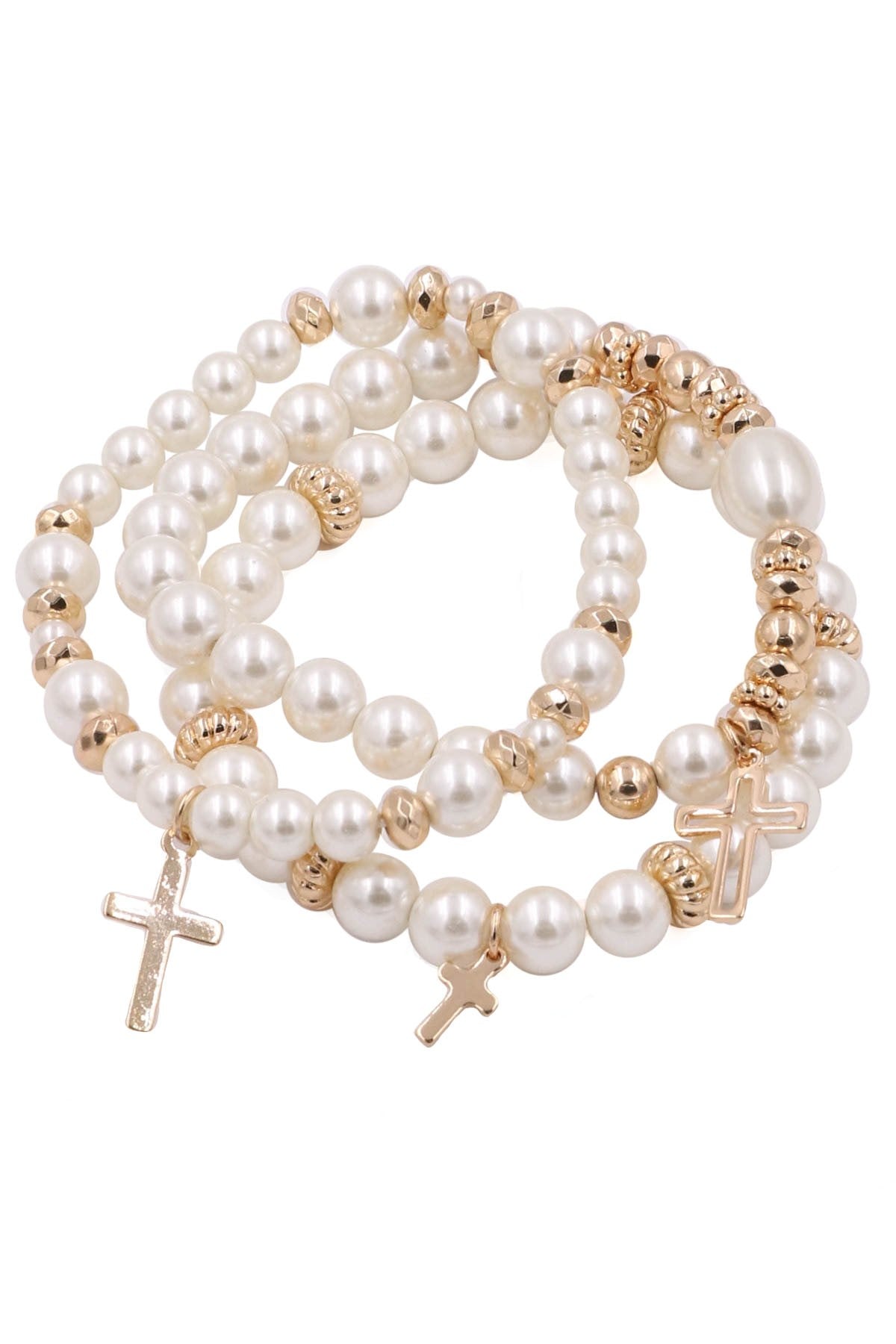The Pearl & Cross Bracelet Set