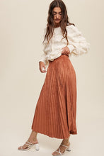Load image into Gallery viewer, Faux Suede Pleated Skirt
