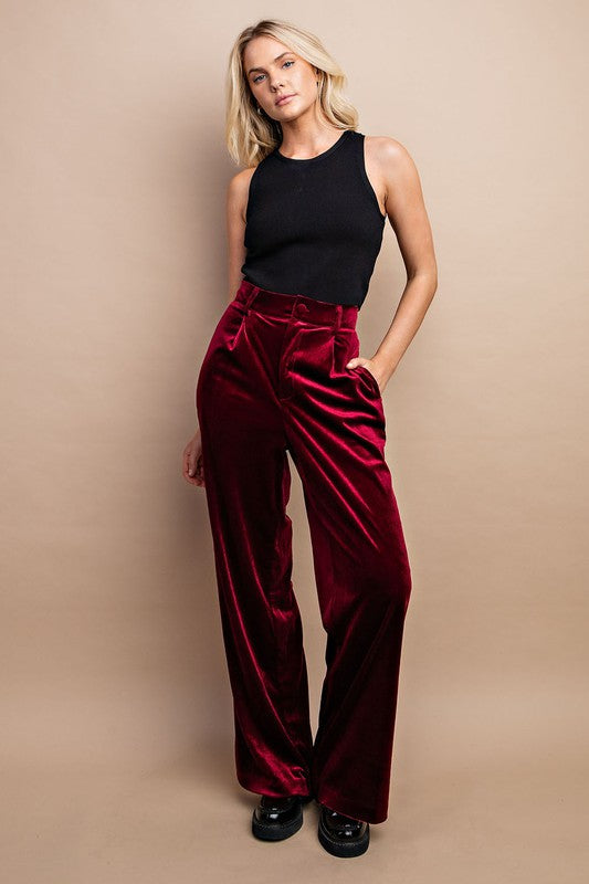 Velvet Wide Leg Pants