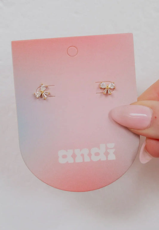 The Crystal Bow Stud Earrings