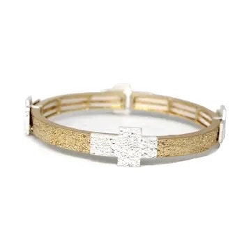 The Hammered Cross Bracelet