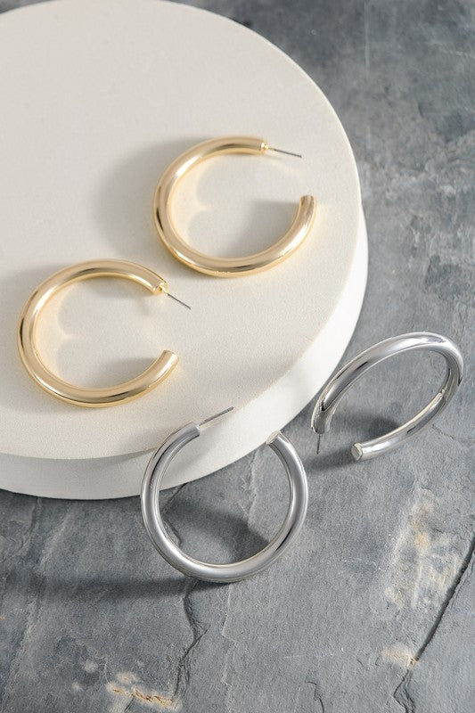 Classic Chunky Hoop Earrings