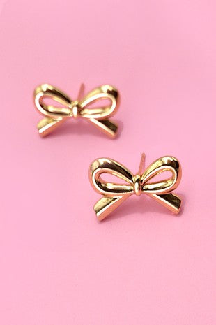 18k Bow Stud Earring