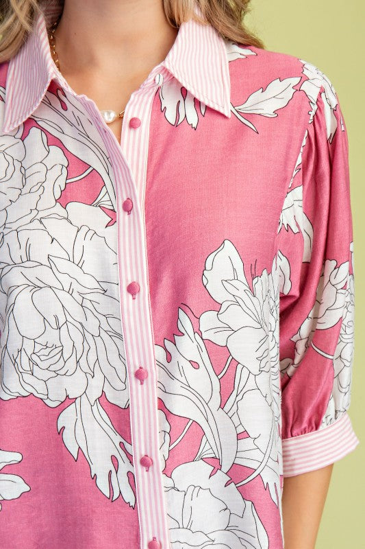 The Floral Button Down