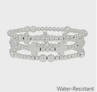 The Silver Bead Cross Bracelet