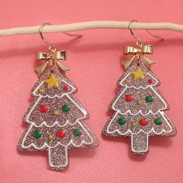 Glitter Tree Earring