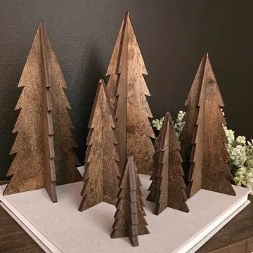 3D Wooden Christmas Trees