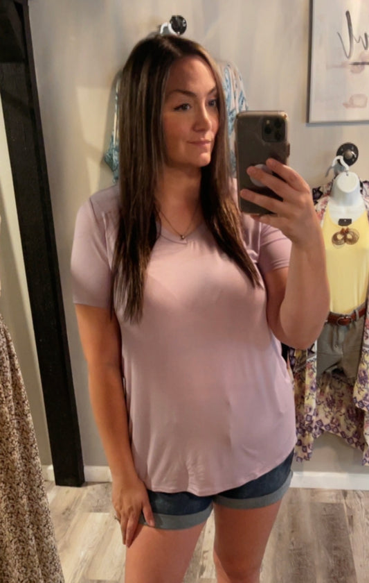 Basic Buttery Soft V neck Tee