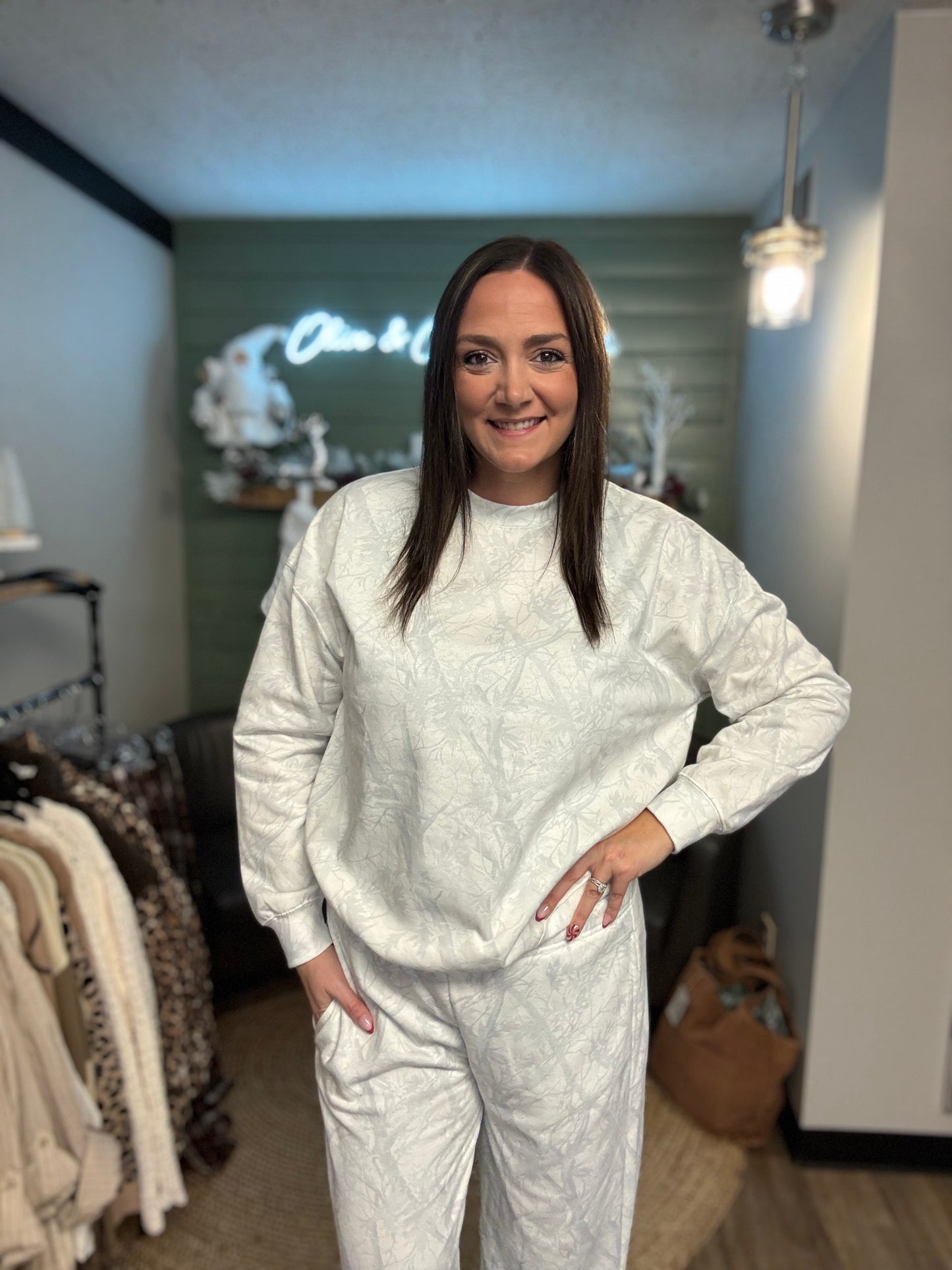 The White Camo Crewneck