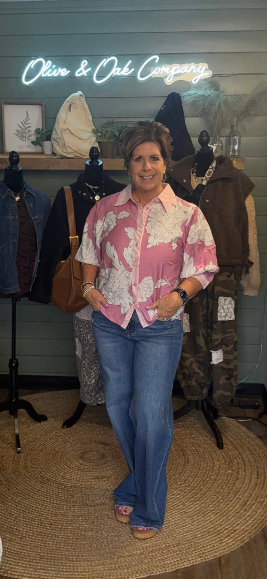 The Floral Button Down