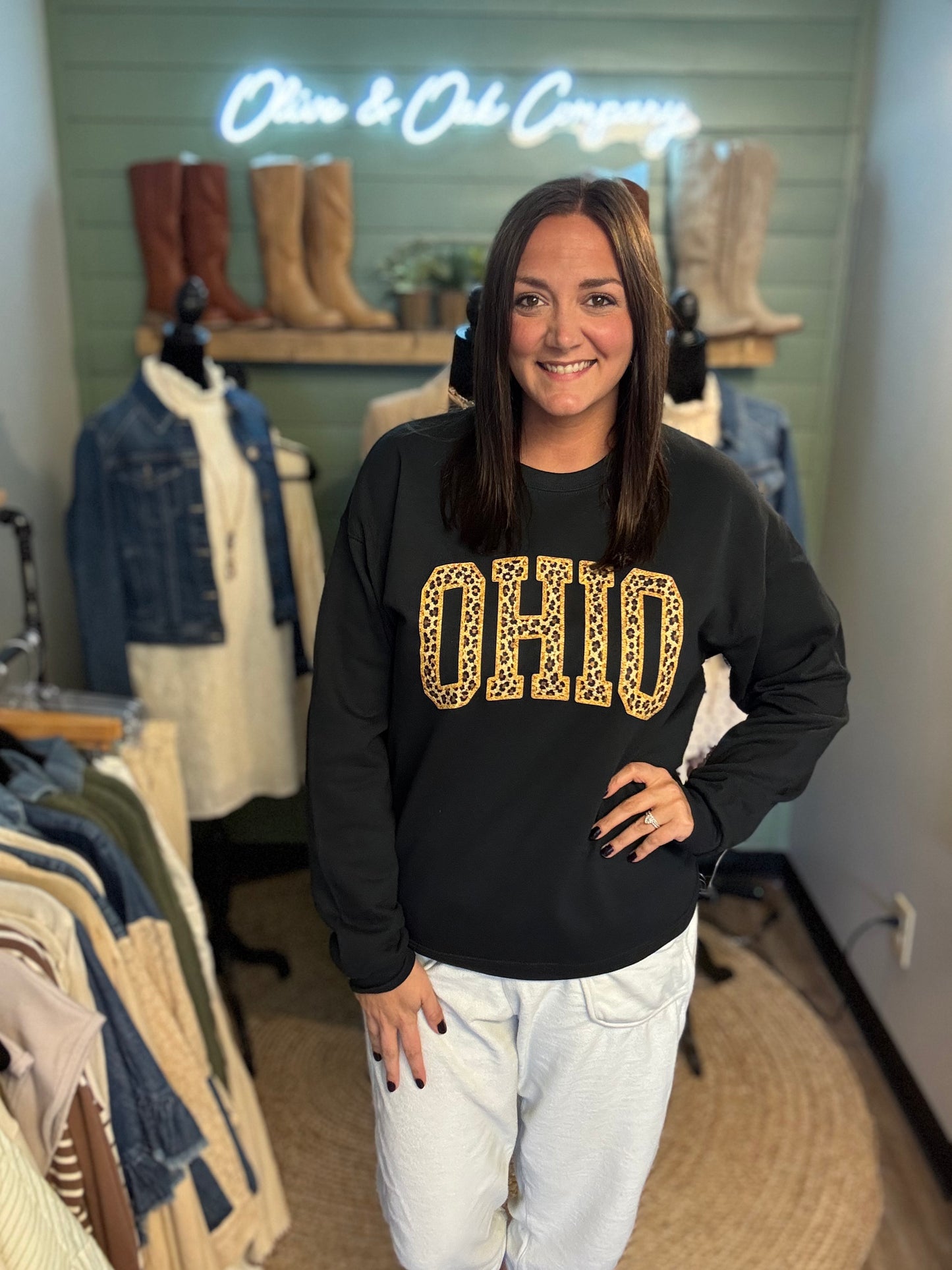 Ohio Cheetah Print Crew Neck