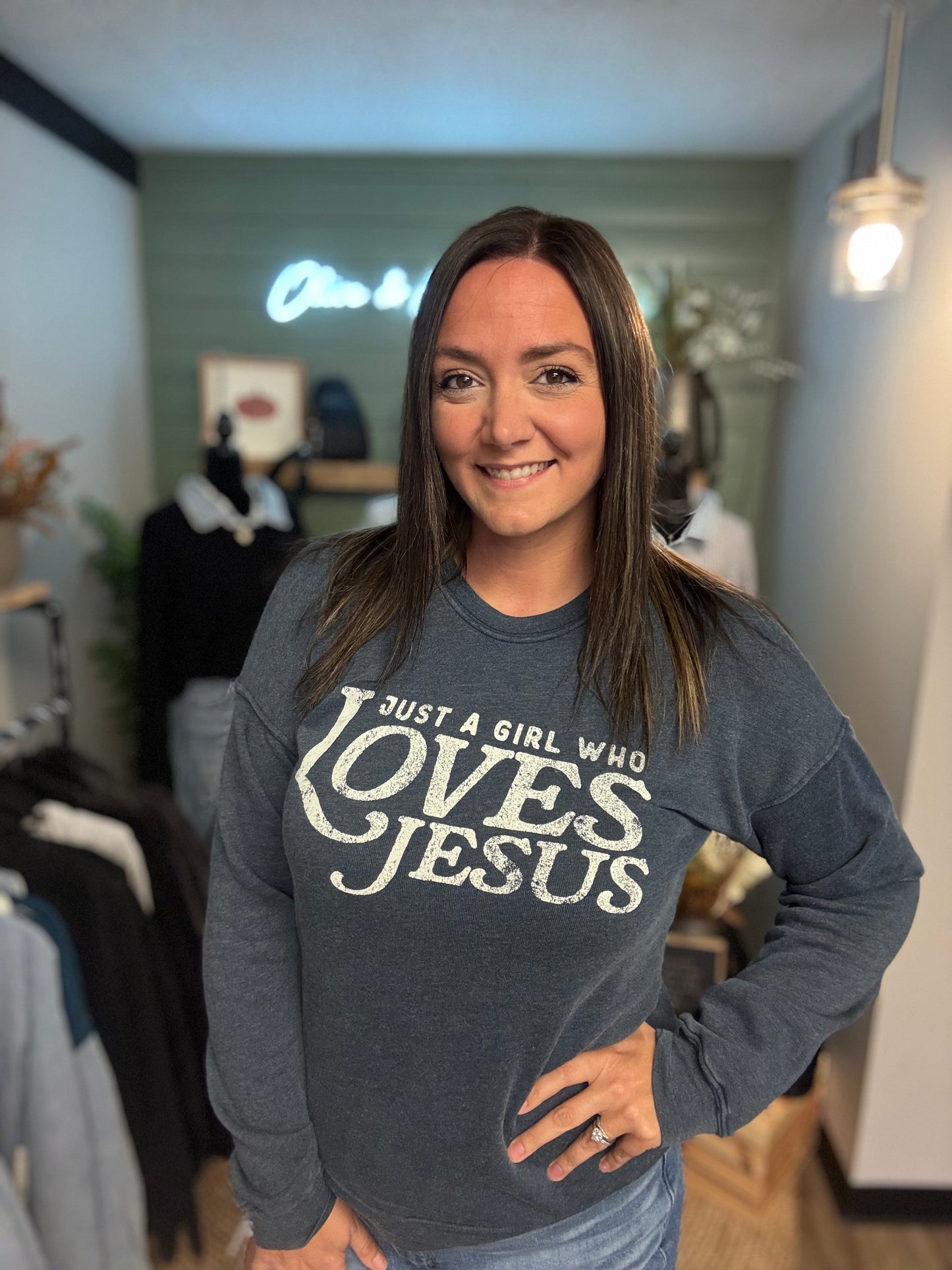 Just a Girl who loves Jesus Sweatshirt