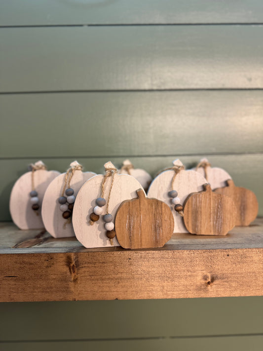 Wooden Pumpkin pair