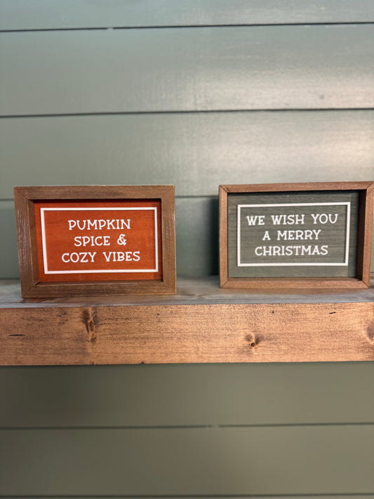 Reversible Wooden Sign