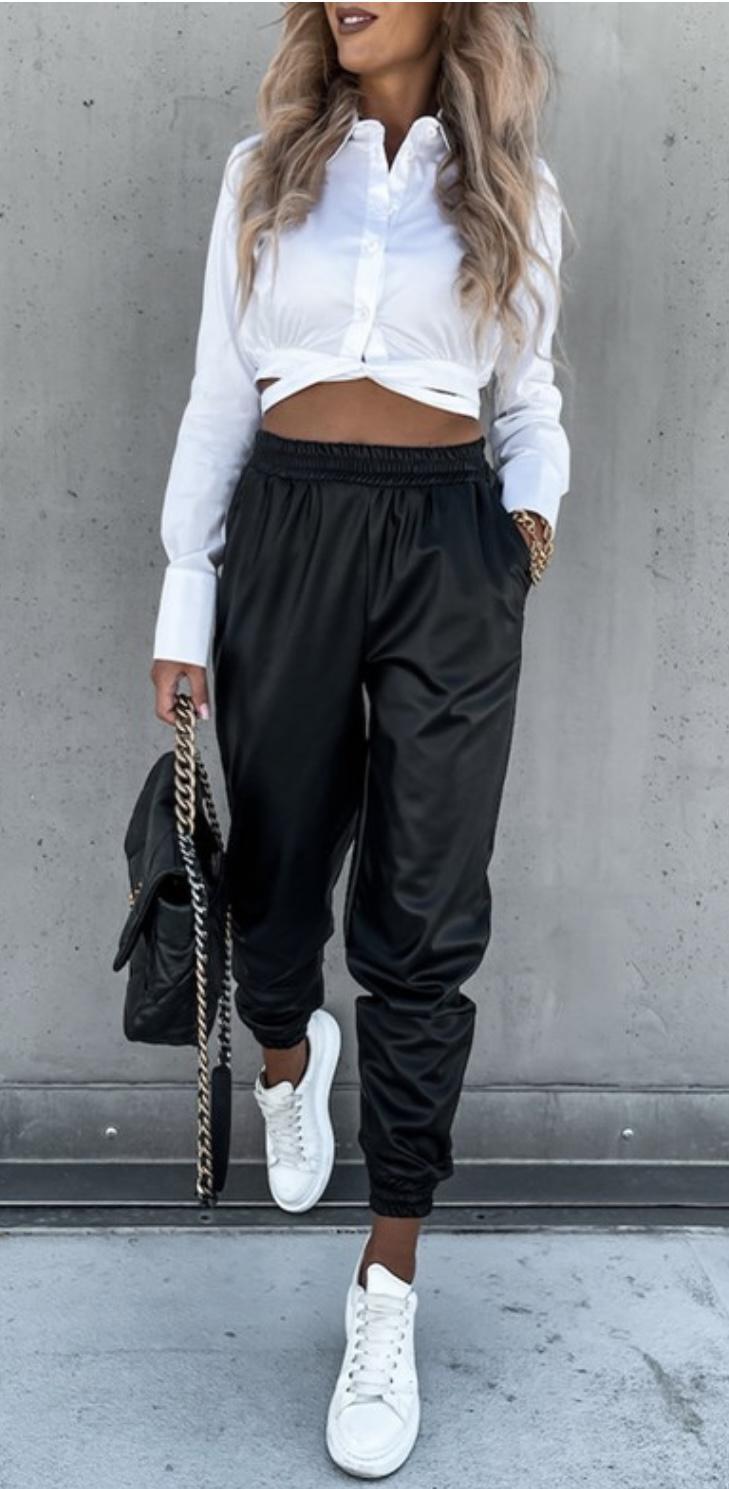 Maddie Faux Leather Joggers