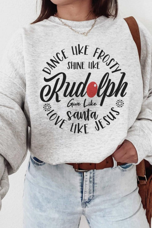 Frosty Rudolf Jesus Graphic